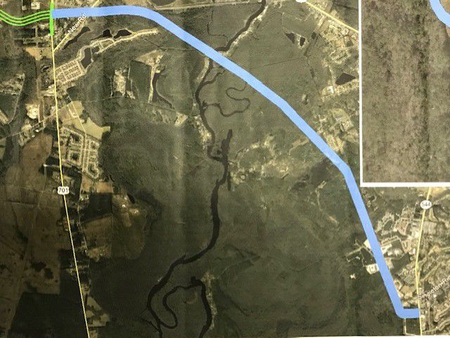 Map of proposed bridge route